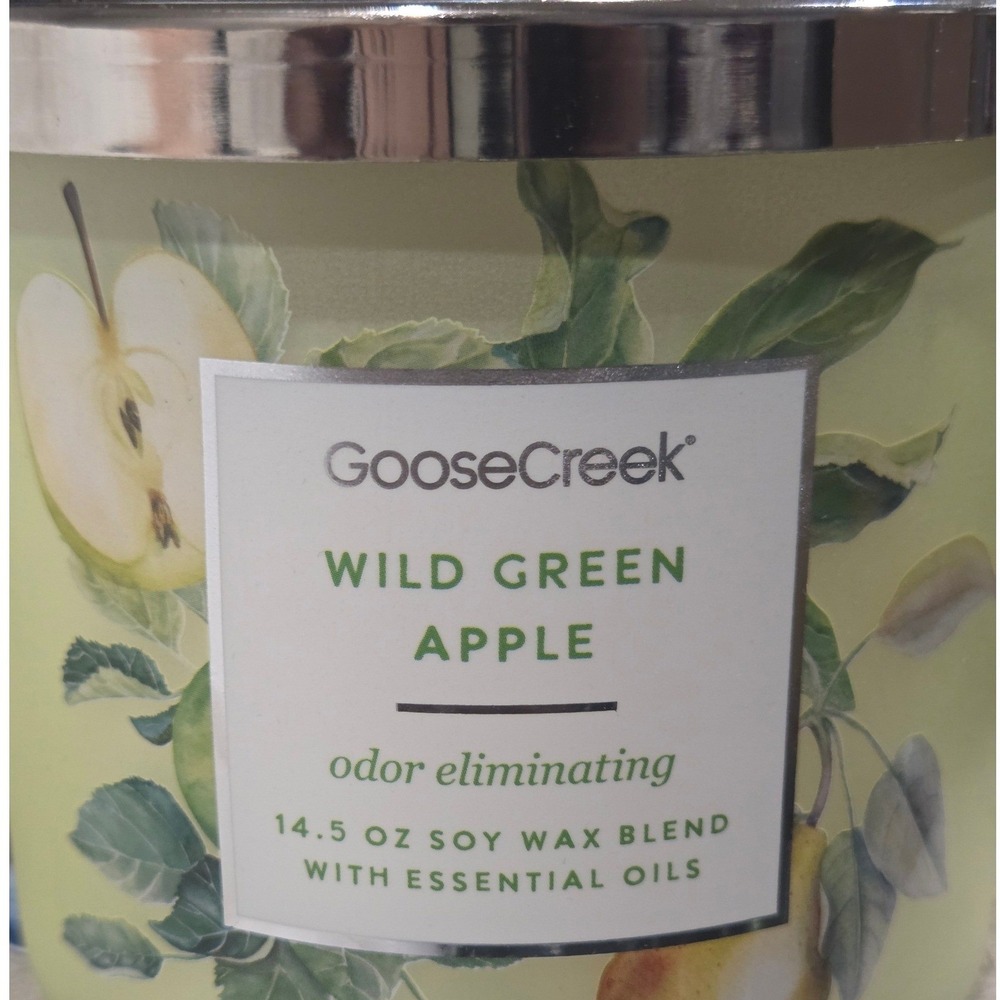 Goose Creek Wild Green Apple 3-Wick Odor Eliminating Soy Wax Candle 14.5 oz